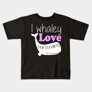 I Whaley Love Bartending Kids T-Shirt